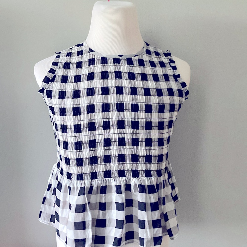 Ann Taylor Black and White Checkered Women’s Top